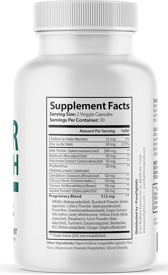 Liver Health Herbal Liver Support Supplement Liver Cleanse Detox &amp Repair Formula with Milk Thistle Silymarin Dandelion Root and Artichoke Extract for Liver Health 60 Capsules (1Pack)