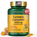 VAHDAM Turmeric Curcumin Supplement 2000mg (500mg Curcuminoids) with Boswellia &amp Piperine for Fast Absorption | Supports Joint Health and Mobility | 90 Capsules