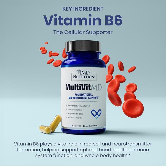 1MD Nutrition MultiVitMD Daily Multivitamin – 19 Essential Vitamins &amp Minerals for Adults Over 55 | Supports Healthy Aging Heart Brain Bone &amp Immune Health | Designed for Absorption | 30 C