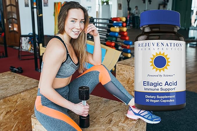 Rejuvenation Therapeutics High Potency Ellagic Acid Capsules 250mg | Improve Immunity &amp Eliminate Oxidative Stress | Premium Organic &amp Vegan | 30 Capsules 250 mg