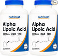 Nutricost Alpha Lipoic Acid 600mg Per Serving 240 Capsules - Gluten Free Vegetarian Capsules Soy Free &amp Non-GMO (Pack of 2)