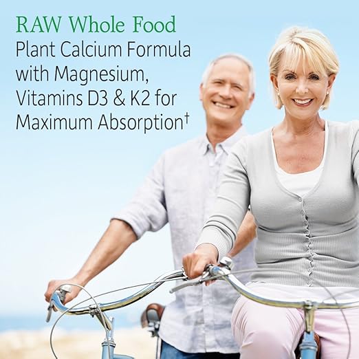 Garden of Life Raw Calcium for Bone Strength with AlgaeCal Raw Magnesium Vitamin Code Healthy Blood for Anemia Support 60 Capsules Each