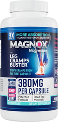 MAGNOX® Buster | Patented Clinically Tested 380mg Magnesium Supplement for Spasms &amp Leg Cramps at Night | One Capsule a Day for Almost Full Dosage | 3X More Absorption | Dead Sea Minerals (120 Cap