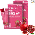 Mi-ppeum Pomegranate Collagen Jelly Stick 20g 2 Pack - 15 Sticks - 1600mg Low Molecular Fish Collagen for Skin &amp Hydration - Tangy Pomegranate Flavor Portable - Korean Collagen Jelly - 콜라겐 젤리스틱