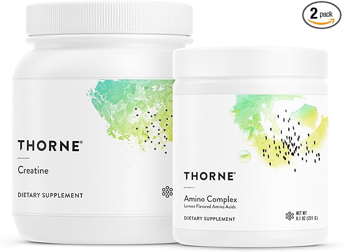 THORNE - Performance Essentials Bundle: Creatine &amp Amino Power Pack - Muscular Support Energy Boost and Cognitive Function - NSF Certified - 30 to 90 Servings