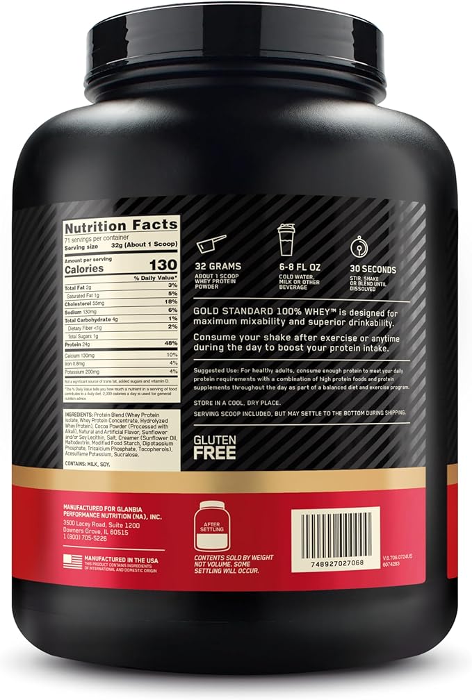 Optimum Nutrition Gold Standard 100% Whey Protein Powder Chocolate Coconut 5 Pound (Packaging May Vary)