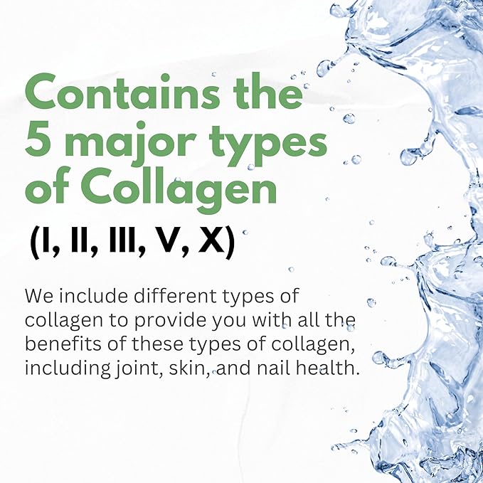 Collagen Peptides Powder with Vitamin C &amp Hyaluronic Acid - from Organic Cleanest Sources &amp Super High Absorption - Hydrolyzed Multi Type I II III V X - Skin Hair Supplement Made in USA
