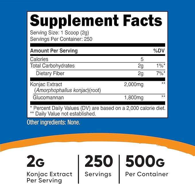 Nutricost Glucomannan Powder 500G (2 Bottles)
