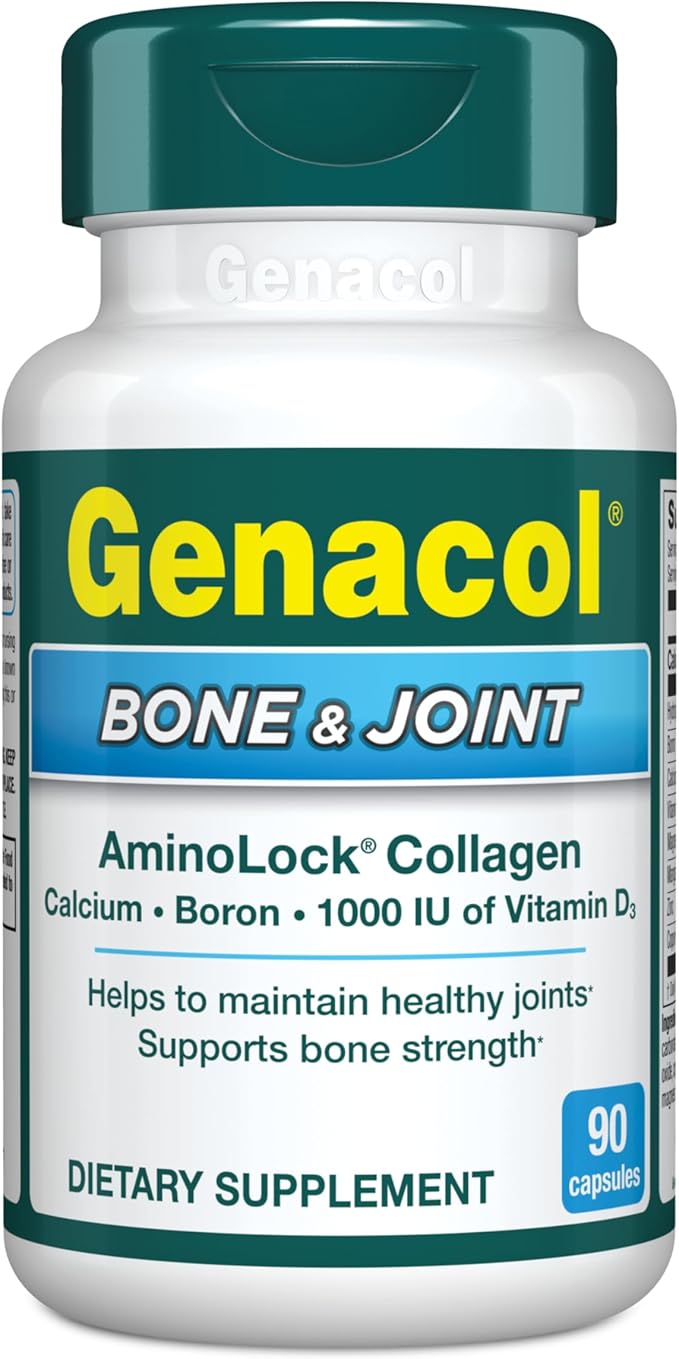 Genacol Bone &amp Joint – Calcium Vitamin D3 Boron &amp Ultra-Hydrolyzed Collagen Health Supplement Supports Bone Strength 90 Capsules (30-Day Supply)