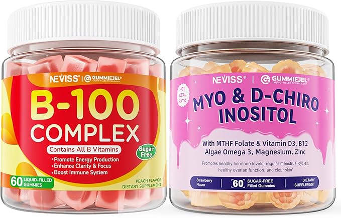 NEVISS Super Vitamin B Complex Gummies + Myo-Inositol &amp D-Chiro Inositol Gummies
