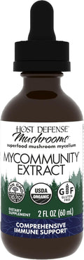 Host Defense MyCommunity Extract - 17 Species Blend Mushroom Supplement for Immune Support - Extract with Lion's Mane Reishi Chaga Cordyceps Turkey Tail &amp More - 2 fl oz (60 Servings)*