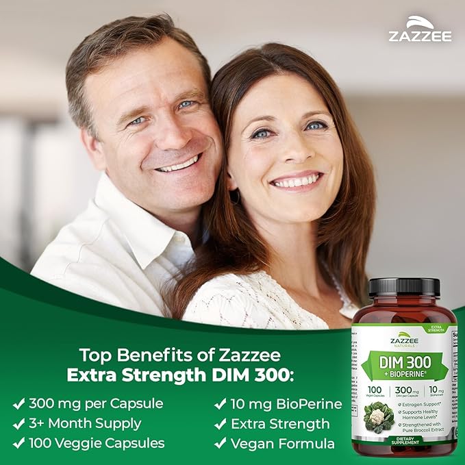 Zazzee Dim Supplement for Women and Myo Inositol Powder | 300mg Dim for Women Plus Myo Inositol Supplement | Female Fertility Support Bundle