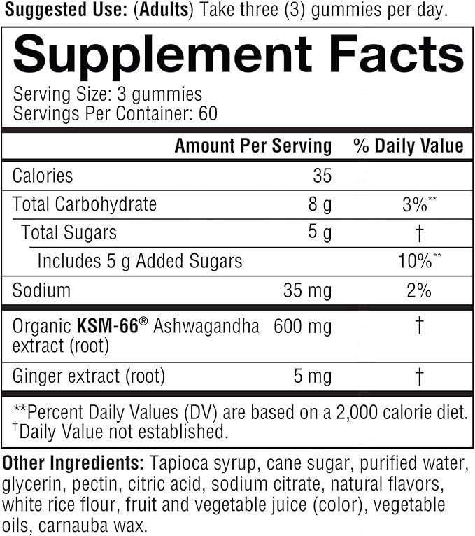 You.Theory Ashwagandha Gummies 600 mg (180 Count. Value Pack) Mixed Berry Flavor Daily Adaptogen Formula for Balance and Focus
