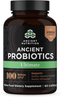 Ancient Nutrition Probiotics Probiotics Ultimate 100 Billion CFUs*/Serving Digestive and Immune Support Gluten Free Ancient Superfoods Blend 60 Capsules