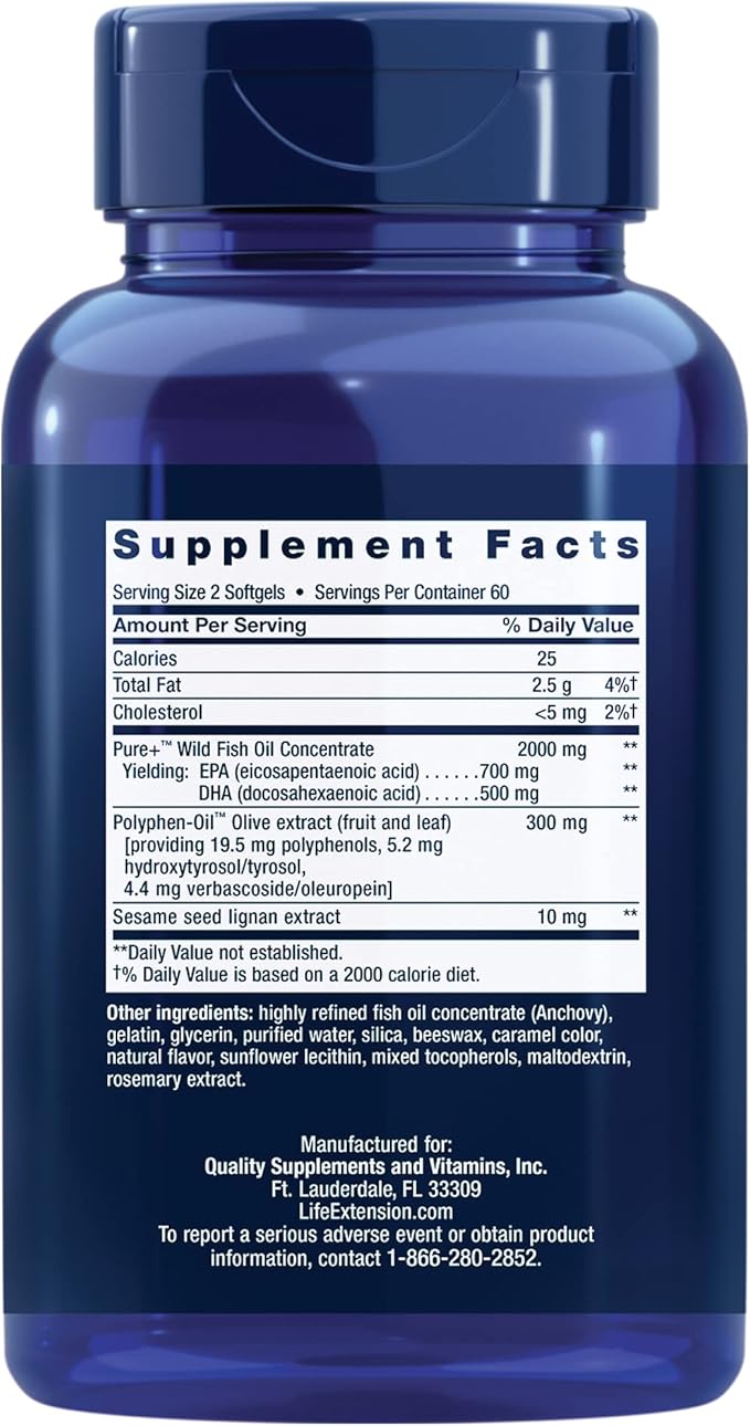 Life Extension Super Ubiquinol Coq10 100 Mg 60 Softgels | Super Omega-3 Epa/dha Fish Oil 120 Softgels | Heart &amp Brain Health Supplements Inflammation Management Anti-Aging Support.
