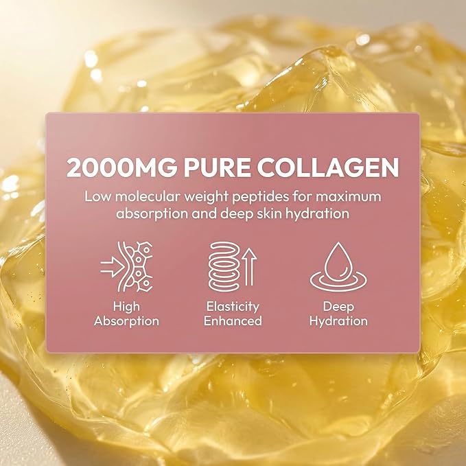 Korean Glutathione Collagen Jelly Sticks 30 Packets - Premium Beauty Supplement with 2000mg Fish Collagen Peptide Anti-Wrinkle Hydrating Skin Elasticity Joint Support