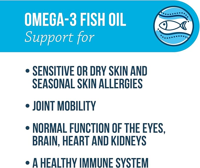 Free Form Snip Tips Omega-3 Fish Oil Liquid Supplement for Small Dogs and Cats 60 Count