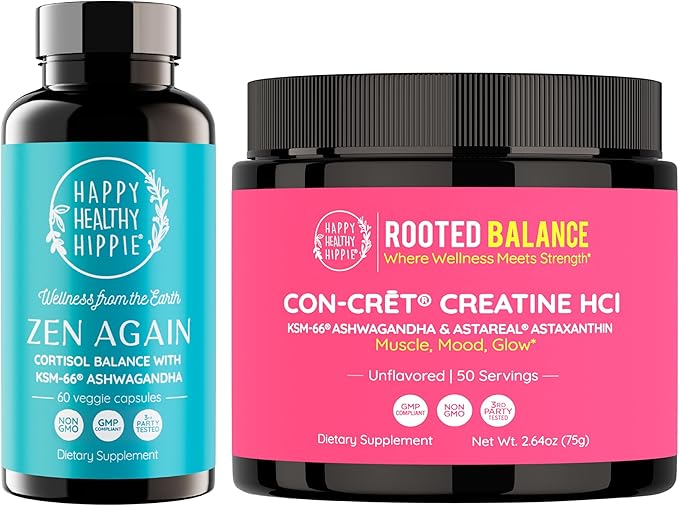 Happy Healthy Hippie Creatine HCl Powder &amp Zen Again Cortisol Manager