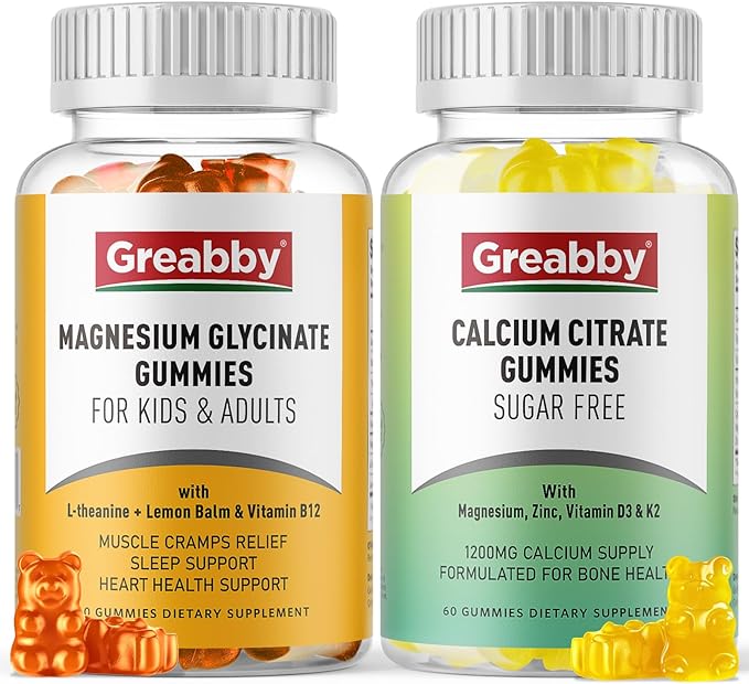 Magnesium Glycinate Gummies Calcium Citrate Gummies for Kids &amp Adults Bone Support