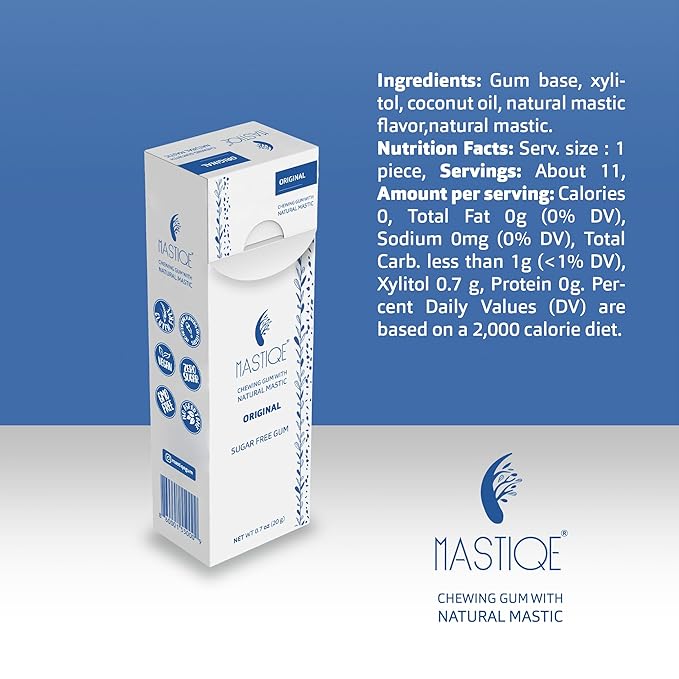 Mastiqe Sugar Free Hard Chewing Gum with Natural Mastic (Plain)