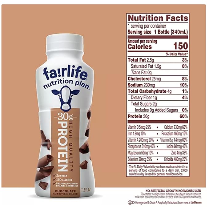 Ready to Drink Fairlife Protein Shakes | Nutrition Plan Protein Shake | Chocolate| Core Power Elite | Fair life Protein Shakes Variety Pack | 11.5 Fl Oz Pack of 4 | Every Order is Elegantly Packaged i