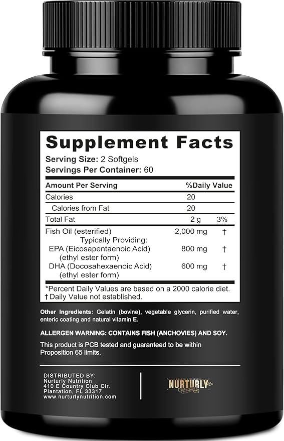 Magnesium Complex and Omega 3 Fish Oil - Magnesium Citrate 500MG – Fish Oil 2000mg 800mg EPA and 600mg DHA - Muscle Relaxation Sleep and Energy Bone Health Brain and Heart