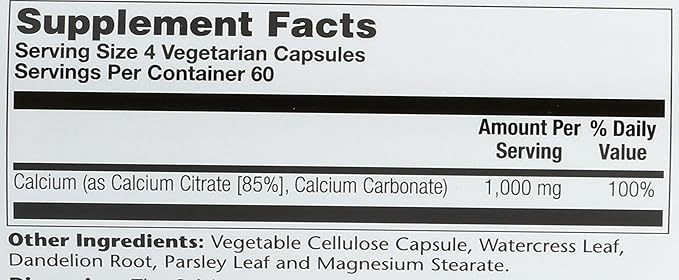 Solaray Calcium Citrate 240 Caps 0.75 Bottle