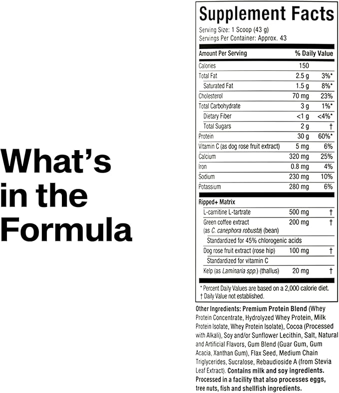 Muscletech Whey Protein Powder (Chocolate Fudge Brownie 4LB) - Nitro-Tech Ripped Whey Protein Isolate &amp Peptides Smoothie Mix for Lean Muscle - 30g of Whey Protein for Women &amp Men Packaging