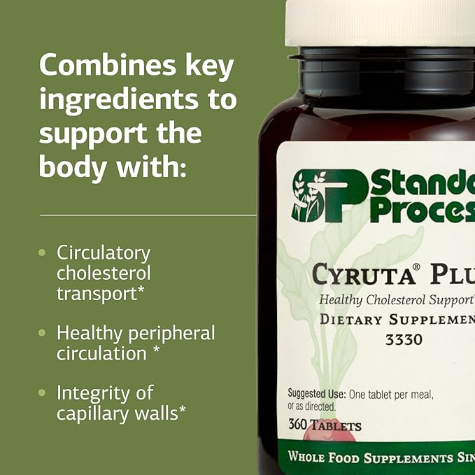 Standard Process Cyruta Plus - Capillary &amp Circulation Support - Aids Healthy Peripheral Circulation - Gluten-Free Non-Dairy &amp Non-Soy - 360 Tablets