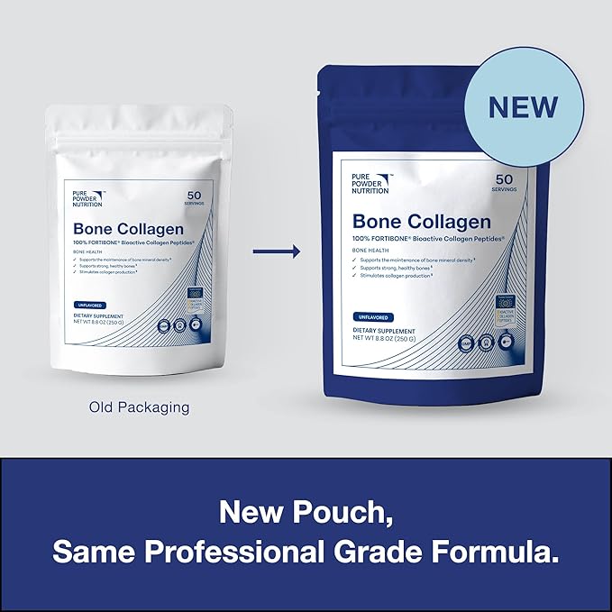 Bone Collagen with FORTIBONE Bioactive Collagen Peptides for Bone Health | 50 Serves (No Flavor) | Powder