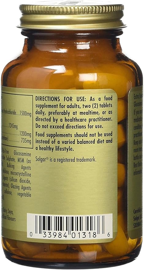 Solgar Triple Strength Glucosamine Chondroitin MSM 60 Tablets - Promotes Healthy Joints Supports Comfortable Movement - Shellfish Free - Gluten Free Dairy Free - 30 Servings