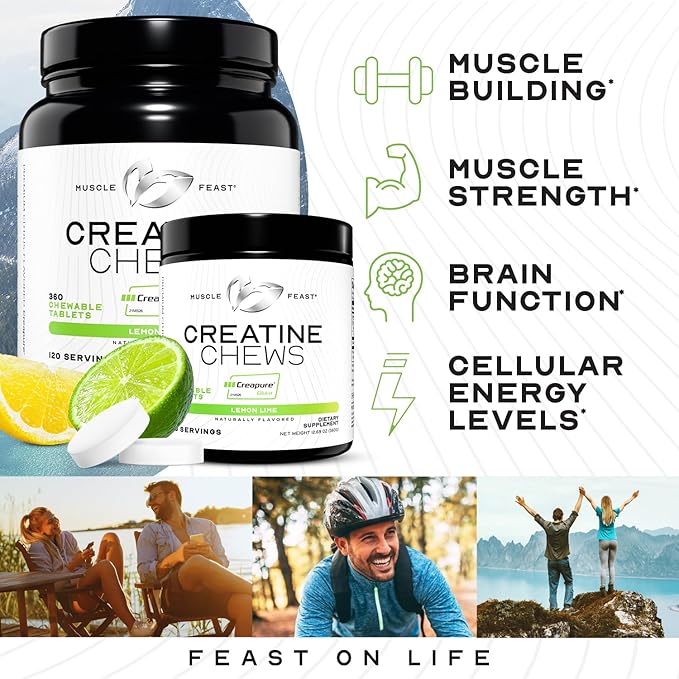 Muscle Feast Isolate + Creatine Candy Bundle: 1 Whey Protein Isolate (Vanilla 5lb) + 1 Creatine Candy (Lemon Lime 360) | Premium Supplements Vegetarian Gluten Free