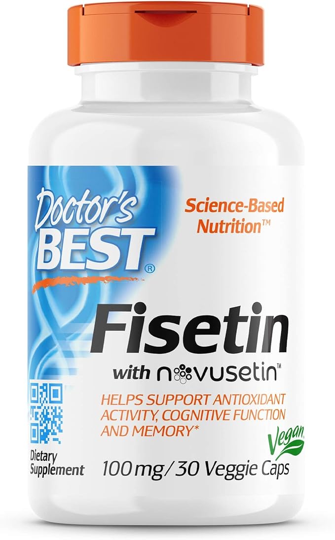 Doctor's BEST Trans-Resveratrol 600 mg 60 Count &amp Fisetin with Novusetin 100 mg 30 Count