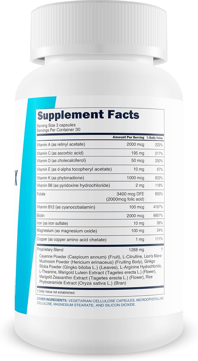 ViraFlexx Max Pro - Improved Circulatory Health Formula - Our Best Nitric Oxide Blood Flow Supplement For Men - Mens Blood Circulation Pills For The Head - Advanced Blood Flow Vasodilator Supplements