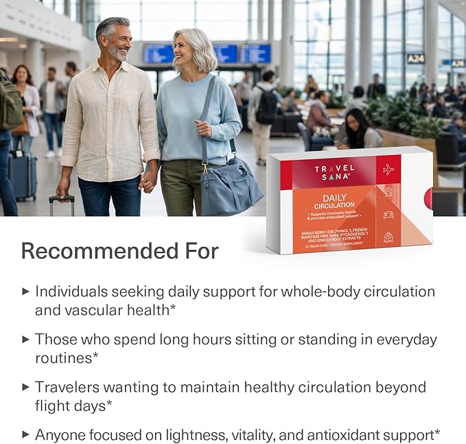 Daily Circulation | Super Antioxidants Supplement &amp Daily Circulatory Support | Maqui Berry (Delphinol) French Maritime Pine Bark (Pycnogenol) Ginger Root Extracts | 30 Servings