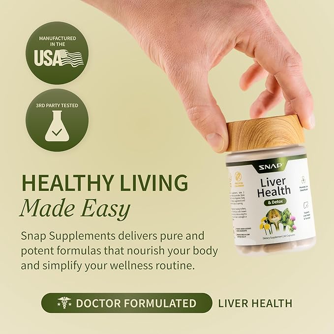 Snap Supplements Liver Health + Magnesium Complex Bundle 60 Vegetarian Capsules Each