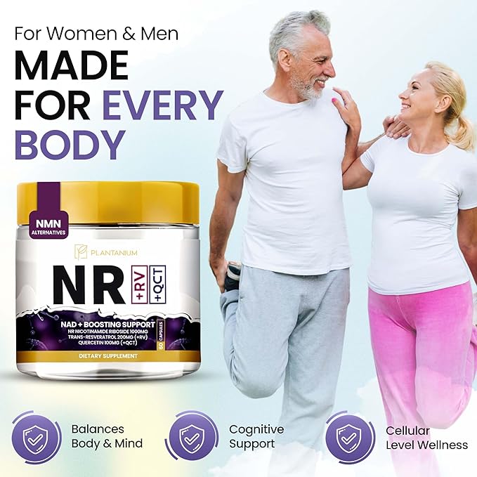 NAD+ for Women &amp Men Nicotinamide Riboside resveratrol 1000mg Organic Quercetin &amp Betaine 60 Capsules