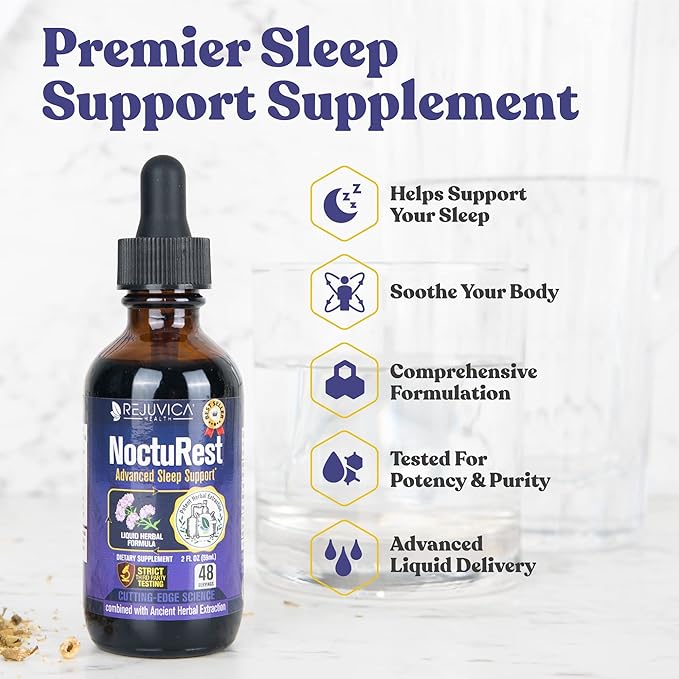 Active Adrenal + NoctuRest - Supports Adrenal Health + Sleep- Liquid Delivery for Better Absorption - Rhodiola Hops Holy Basil Melatonin Ashwagandha &amp More!