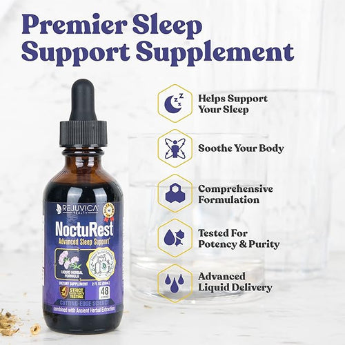 Active Adrenal + NoctuRest - Supports Adrenal Health + Sleep- Liquid Delivery for Better Absorption - Rhodiola Hops Holy Basil Melatonin Ashwagandha &amp More!