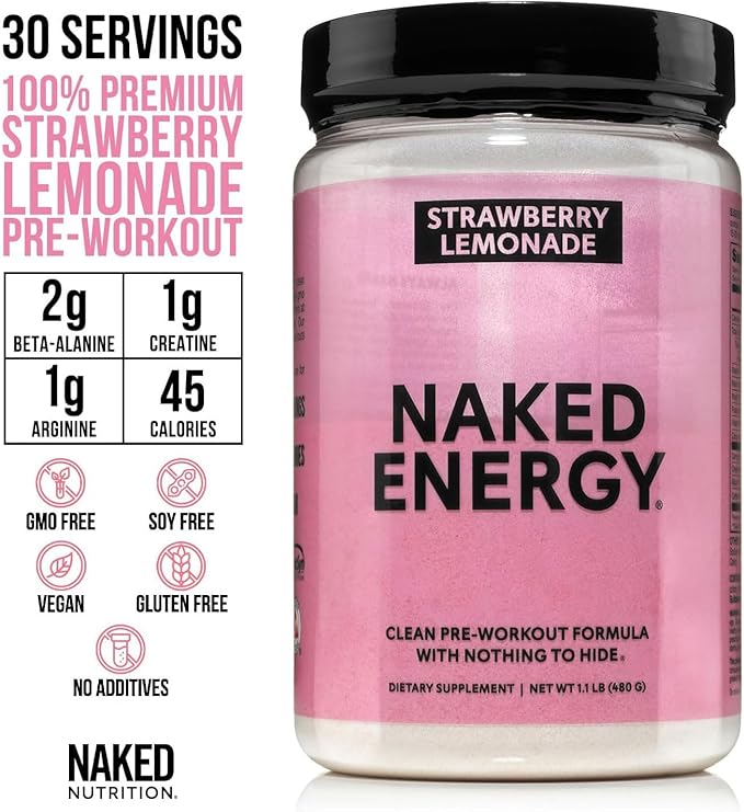 NAKED Chocolate Whey Isolate Protein Powder (24 Servings) Strawberry Lemonade Energy Pre Workout (30 Servings) – Grass-Fed Non-GMO Gluten Free Soy Free Vegan Friendly