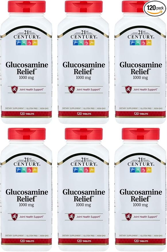 21st Century Glucosamine Relief 1000 mg - 120 Coated Tablets Pack of 6