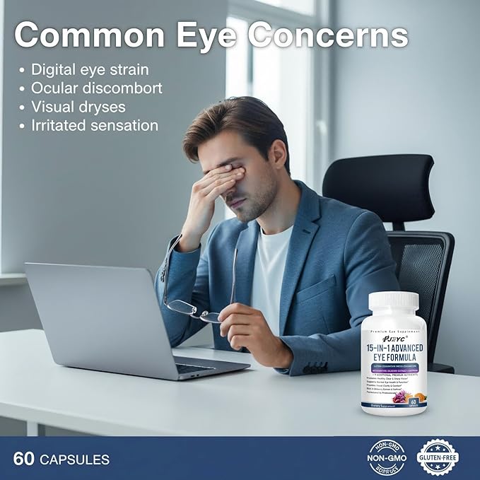 Neurobella Eye Formula - Neurobella 15 in 1 Advanced Eye Formula with All 3 Carotenoids Lutein &amp Zeaxanthin Bilberry Extract and Saffron 120 Capsules