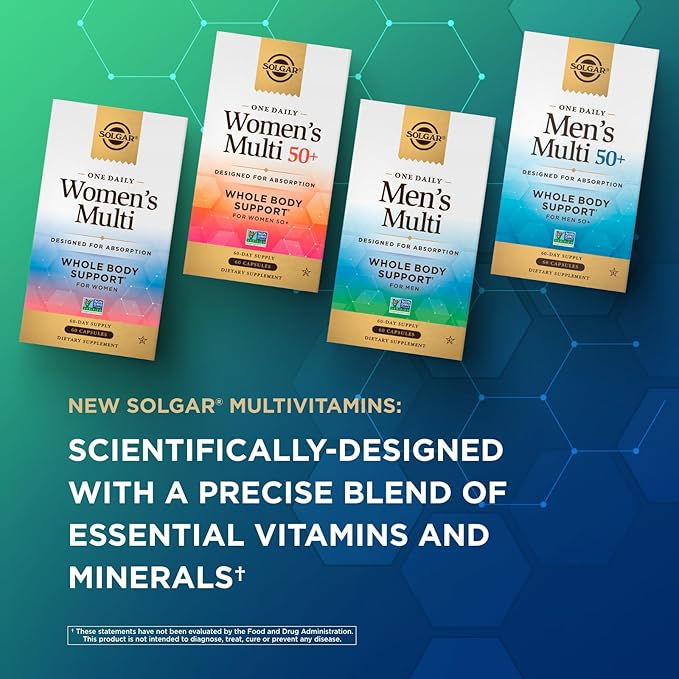 SOLGAR One a Day Women &amp Mens Bundle:Daily Women's Multi Whole Body Support 60 Servings + Daily Men's Multivitamin Whole Body Support Supplement 60 Servings