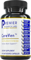 Premier Research Labs CereVen - Herbal Brain Supplement for Memory &amp Focus Featuring Rhodiola Rosea Rhodiola Rosea Supplement for Brain Health Support - 60 Vegetarian Capsules