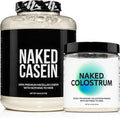 NAKED Casein Protein Powder 5LB (76 Servings) Colostrum Powder (150 Servings) – Bulk GMO-Free Gluten Free Soy Free Preservative Free