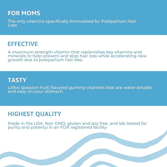 Baby Blues Postpartum Hair Loss Vitamins - Full Hair Cycle Pack - with Biotin Collagen &amp Folate