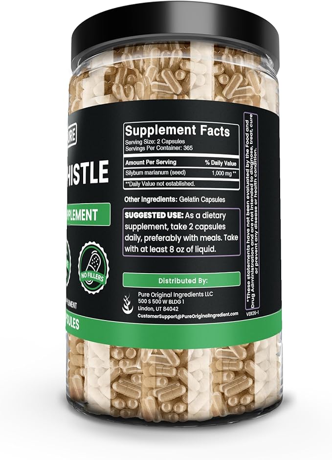 Pure Original Ingredients Milk Thistle (730 Capsules) No Magnesium Or Rice Fillers Always Pure Lab Verified
