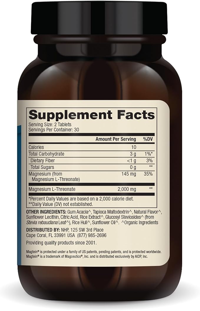 Dr. Mercola Magnesium Chewable Advanced 30 Servings (60 Tablets) Dietary Supplement Magnesium L-Threonate Cherry Flavor Non-GMO - 2 Pack