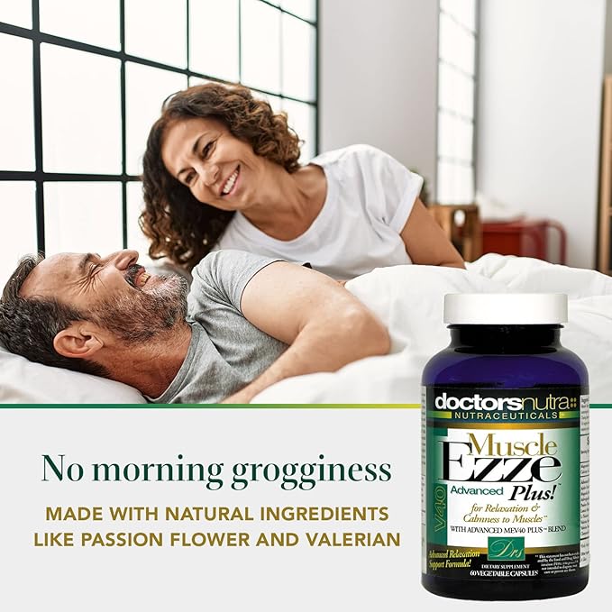 Muscle Ezze Plus (Pack of 2) - Day or Night Use Natural Relaxant - Gluten-Free - 120 Veg. Capsules