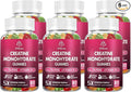 Creatine Monohydrate Gummies - 5g for Men &amp Women Creatine Chewable Supplements for Muscle Gain Muscle Strength Energy Boost and Muscle Builder Sugar Free Vegan 6 Packs